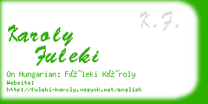 karoly fuleki business card